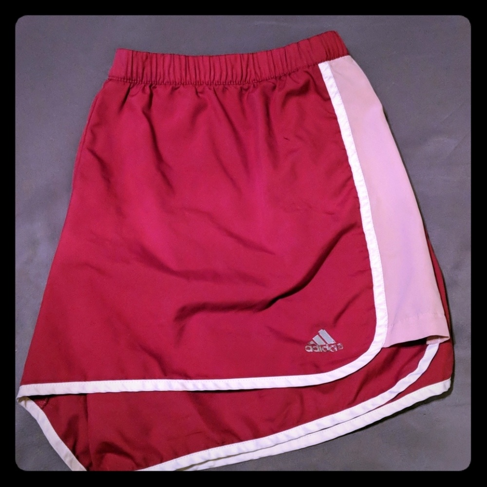 Red Adidas shorts